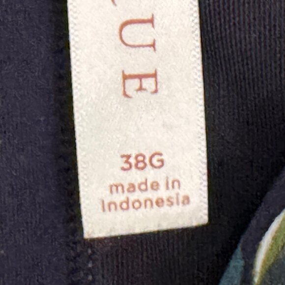 Like new CACIQUE Navy Blue Floral Underwire Bra Size 38G - Picture 6 of 6